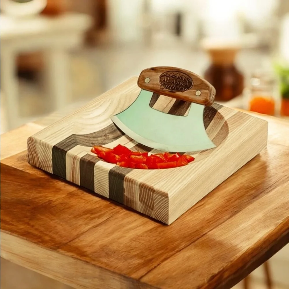New The Ulu Factory Chopping Bowl & Ulu Knife